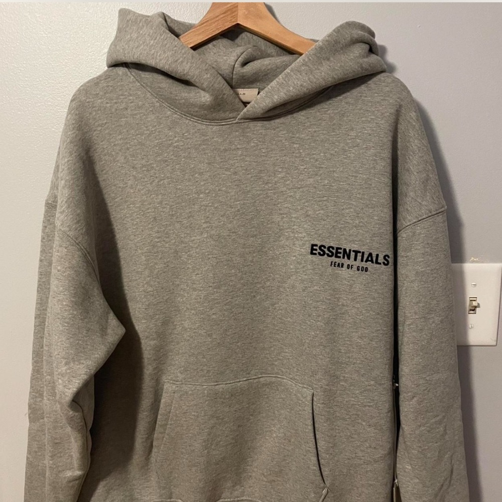Dark oatmeal essential fear of god hoodie